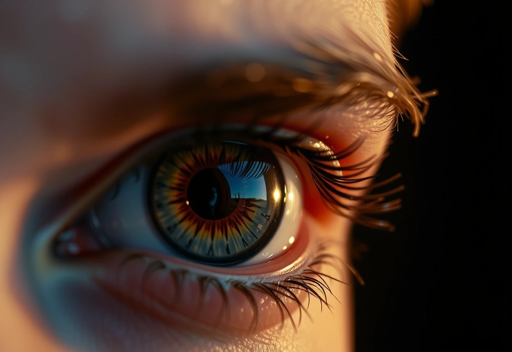 Detail focus eye reflection